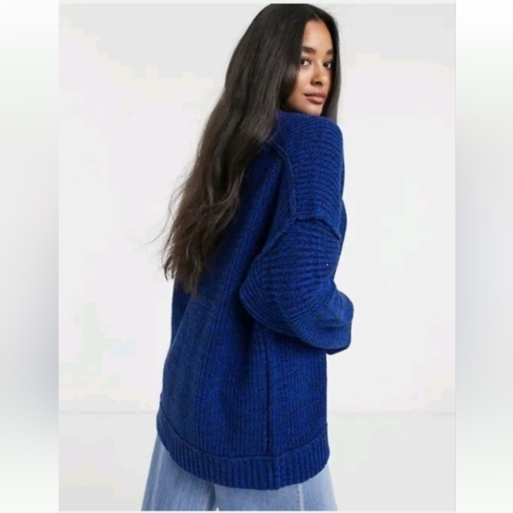 Free People High Hopes oversized open Cardigan Chunky Knit sz Xs - Picture 1 of 8
